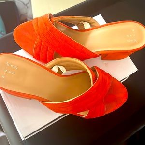 Orange heel shoes